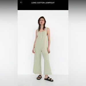 Zara LONG COTTON JUMPSUIT
